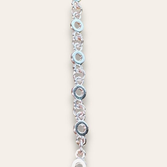 Cat's Eye and Rhinestone Bracelet 14Kt White Gold Plated NWOT Adorably Cute Gift - Picture 3 of 6